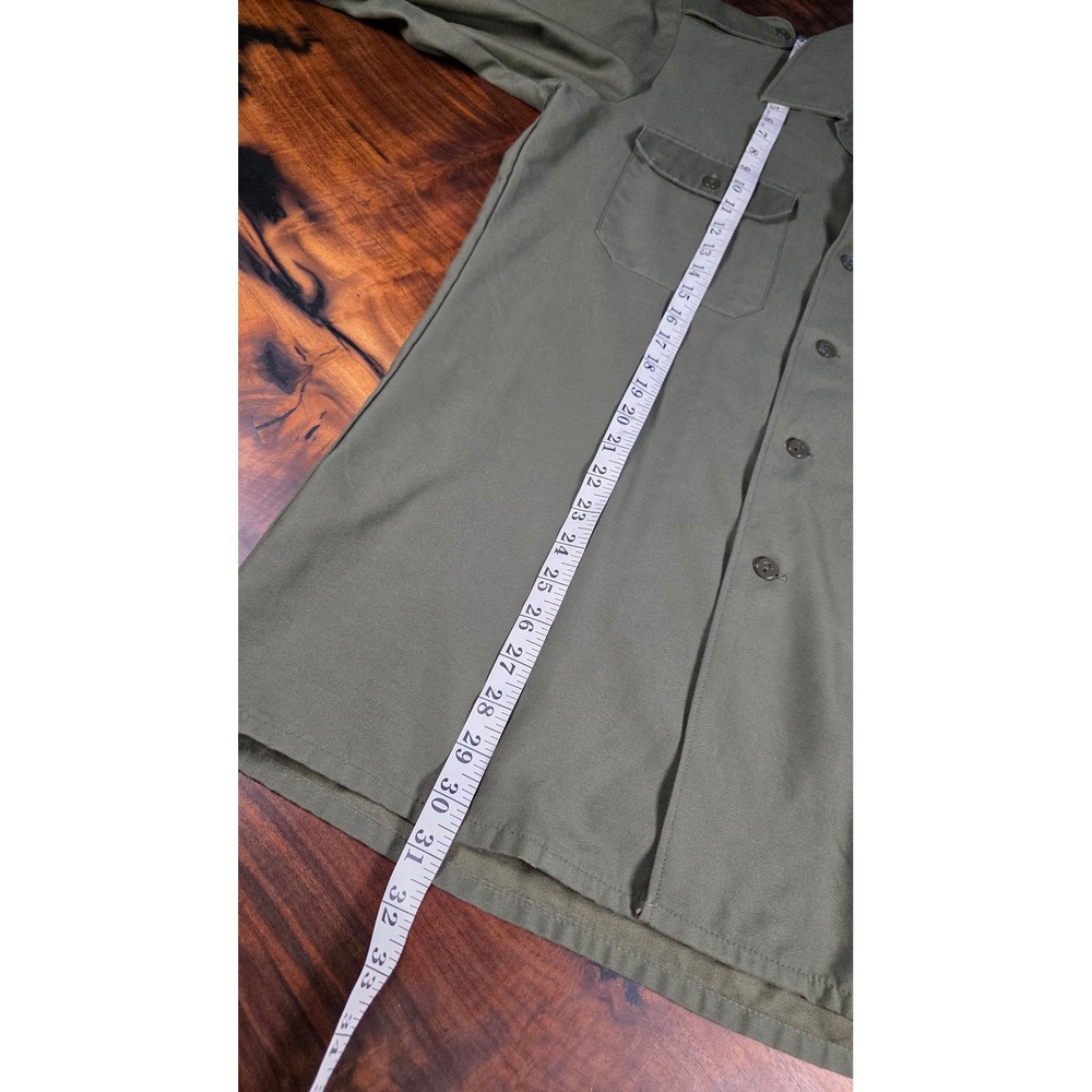 Vintage 1982 German Military Field Shirt Olive Drab Schwarz GMBH Passau Gr 39/40 - Picture 4 of 8